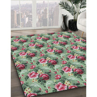 Patterned Green Novelty Rug, pat1288