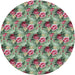 Sideview of Patterned Green Novelty Rug, pat1288