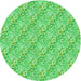 Square Patterned Neon Green Rug, pat1289grn