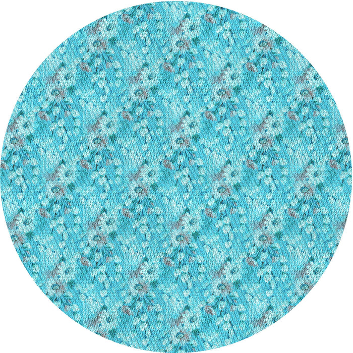 Square Patterned Dark Turquoise Green Rug, pat1289lblu