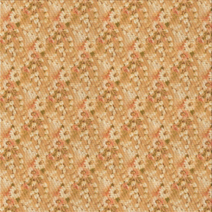 Round Patterned Yellow Orange Rug, pat1289org