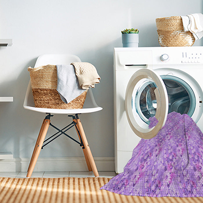 Machine Washable Transitional Purple Rug in a Washing Machine, wshpat1289pur