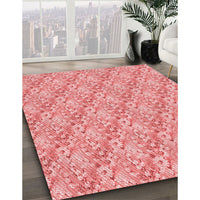 Patterned Pastel Pink Rug, pat1289rd