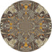 Sideview of Patterned Light French Beige Brown Novelty Rug, pat128