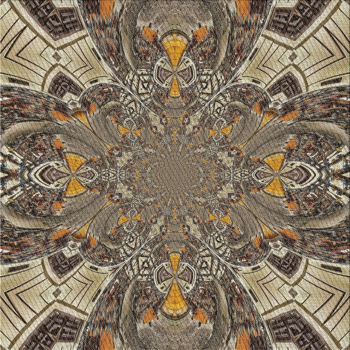 Square Patterned Light French Beige Brown Novelty Rug, pat128