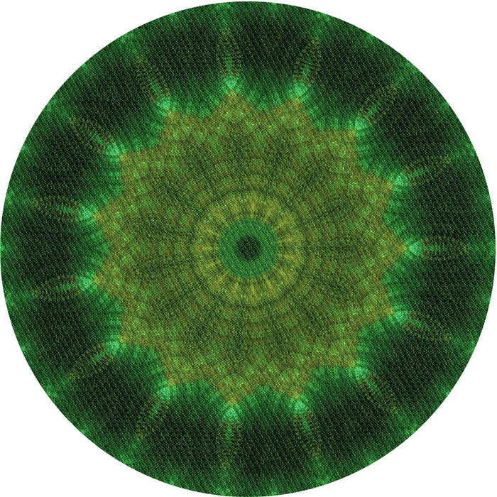 Square Patterned Dark Lime Green Rug, pat129grn