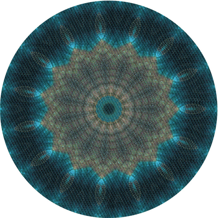 Square Machine Washable Transitional Aquamarine Stone Green Rug in a Living Room, wshpat129lblu