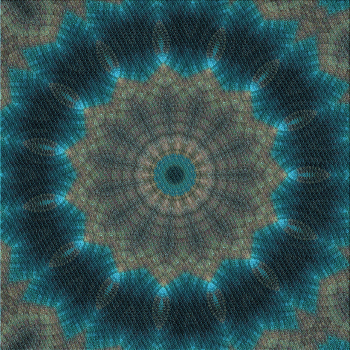 Round Patterned Aquamarine Stone Green Rug, pat129lblu