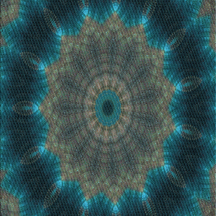 Patterned Aquamarine Stone Green Rug, pat129lblu