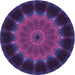 Square Machine Washable Transitional Clematis Violet Purple Rug in a Living Room, wshpat129pur