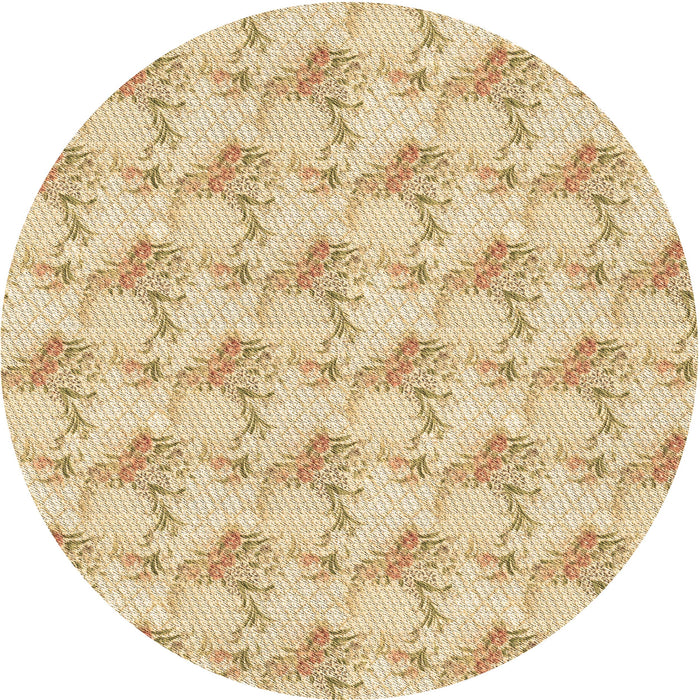 Square Patterned Khaki Gold Rug, pat1290brn