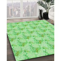 Patterned Jade Green Rug, pat1290grn