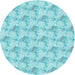 Square Patterned Blue Rug, pat1290lblu