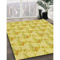 Patterned Bold Yellow Rug, pat1290yw