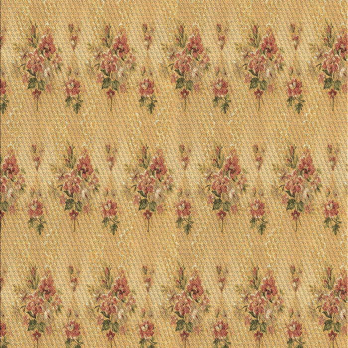 Patterned Saffron Yellow Rug, pat1291brn