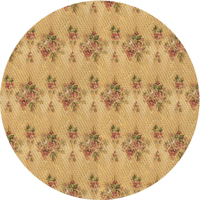 Square Machine Washable Transitional Saffron Yellow Rug in a Living Room, wshpat1291brn