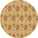 Square Machine Washable Transitional Saffron Yellow Rug in a Living Room, wshpat1291brn