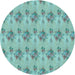 Square Patterned Sea Green Rug, pat1291lblu