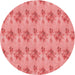 Square Patterned Light Coral Pink Rug, pat1291rd