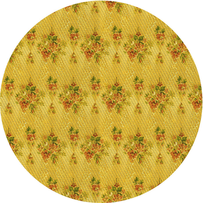 Square Machine Washable Transitional Gold Yellow Rug in a Living Room, wshpat1291yw