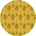 Square Machine Washable Transitional Gold Yellow Rug in a Living Room, wshpat1291yw