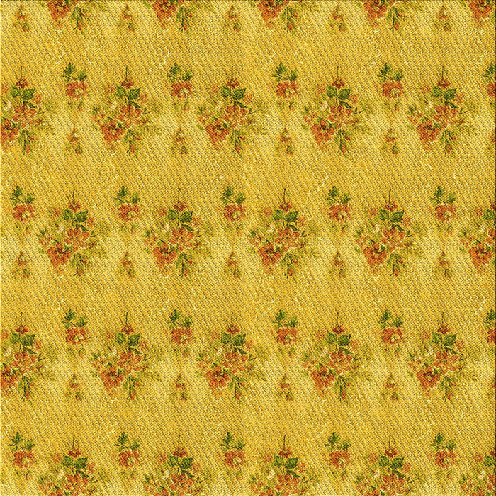 Round Patterned Gold Yellow Rug, pat1291yw