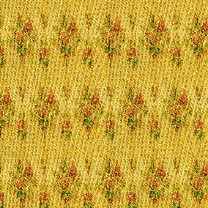 Machine Washable Transitional Gold Yellow Rug, wshpat1291yw
