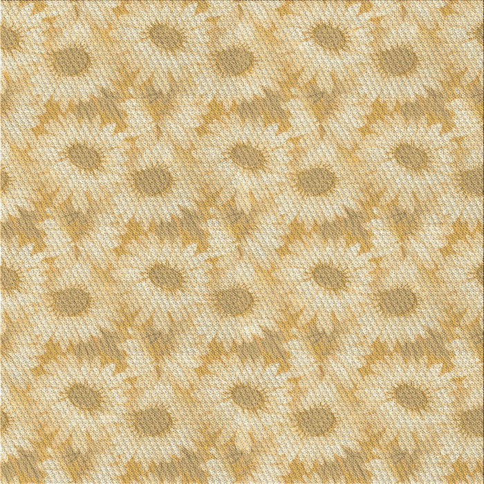 Round Machine Washable Transitional Brown Gold Rug, wshpat1292brn