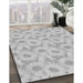 Patterned Dark Gray Rug in Family Room, pat1292gry