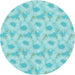 Square Patterned Medium Turquoise Green Rug, pat1292lblu