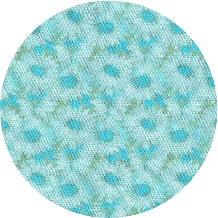 Square Machine Washable Transitional Medium Turquoise Green Rug in a Living Room, wshpat1292lblu