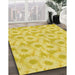 Patterned Yellow Rug in Family Room, pat1292yw