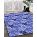 Machine Washable Transitional Sky Blue Rug in a Family Room, wshpat1293blu