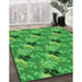 Patterned Green Rug in Family Room, pat1293grn