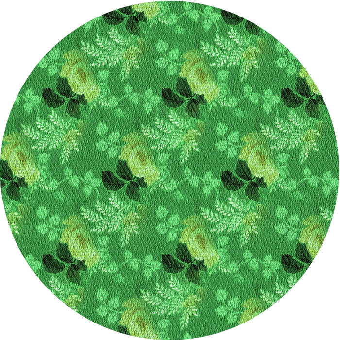 Square Machine Washable Transitional Green Rug in a Living Room, wshpat1293grn
