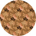 Square Patterned Orange Rug, pat1293org