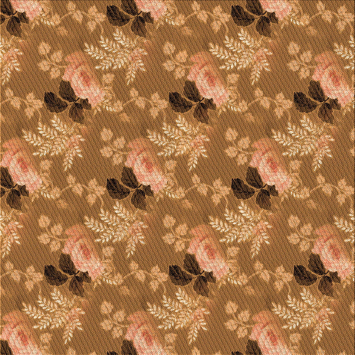 Round Patterned Orange Rug, pat1293org