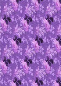 Machine Washable Transitional Purple Rug, wshpat1293pur