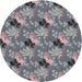 Sideview of Patterned Gray Novelty Rug, pat1293