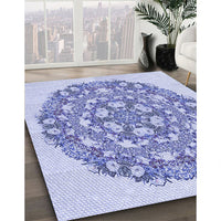 Patterned Blue Rug, pat1294blu