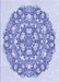 Machine Washable Transitional Blue Rug, wshpat1294blu