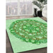 Machine Washable Transitional Jade Green Rug in a Family Room, wshpat1294grn