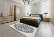 Patterned Gray Rug in a Bedroom, pat1294gry