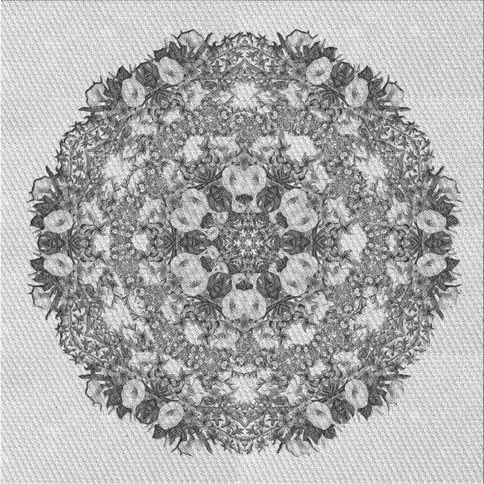 Round Patterned Gray Rug, pat1294gry