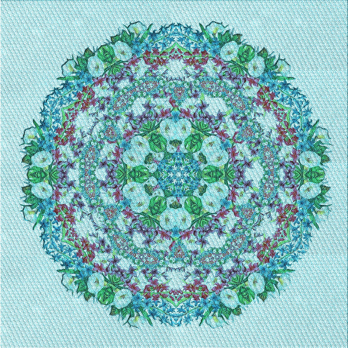 Round Machine Washable Transitional Blue Rug, wshpat1294lblu