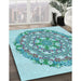Patterned Blue Rug in Family Room, pat1294lblu