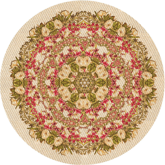 Square Machine Washable Transitional Khaki Gold Rug in a Living Room, wshpat1294org