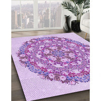 Patterned Blossom Pink Rug, pat1294pur