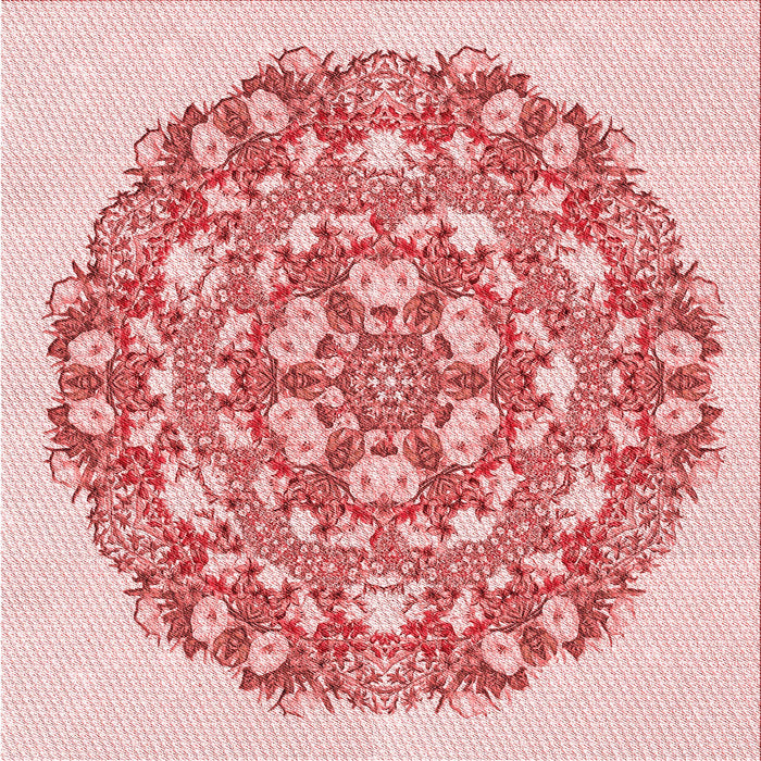 Round Patterned Orange Rug, pat1294rd