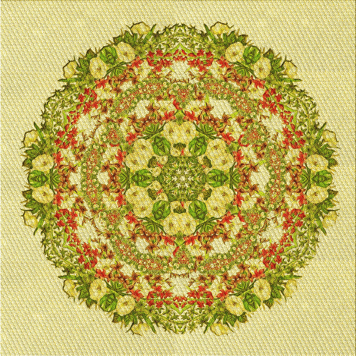 Round Patterned Dark Golden Brown Rug, pat1294yw